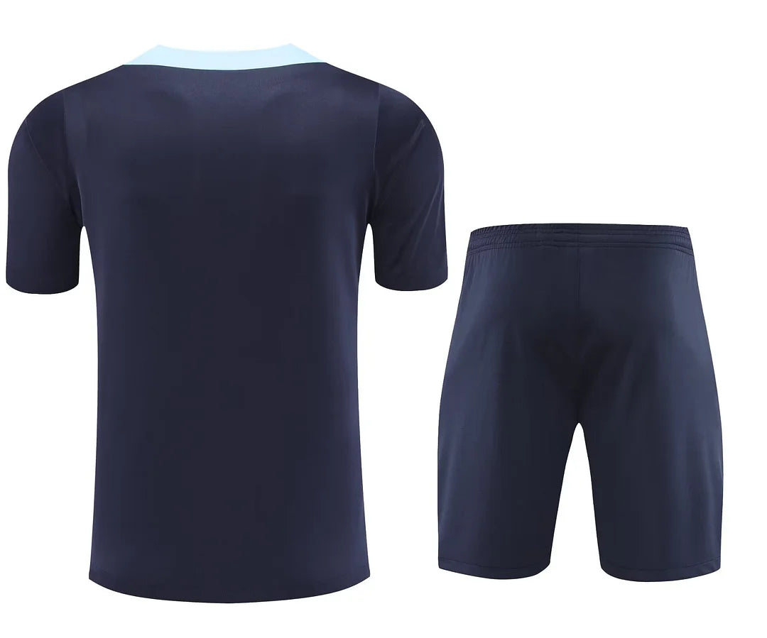 2024 France Blue Pre-Match Training Shirt+Shorts