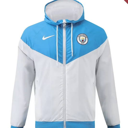 Chaqueta rompevientos retro azul del Manchester City