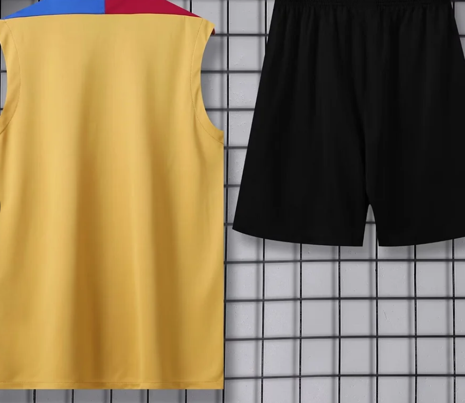 Barca 2024/2025 Pre-Match Gold Short And Jersey