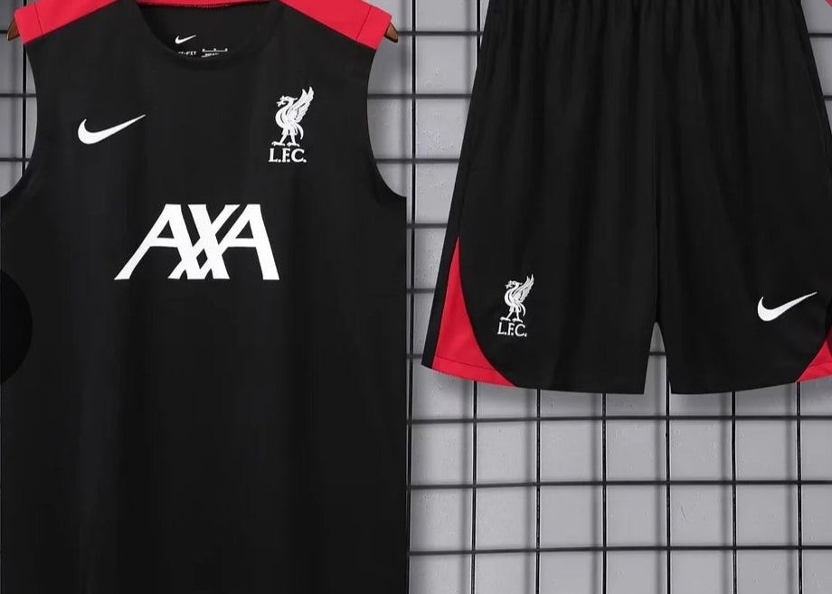 Liverpool 2024/2025 black Pre-match Training Jersey and Shorts