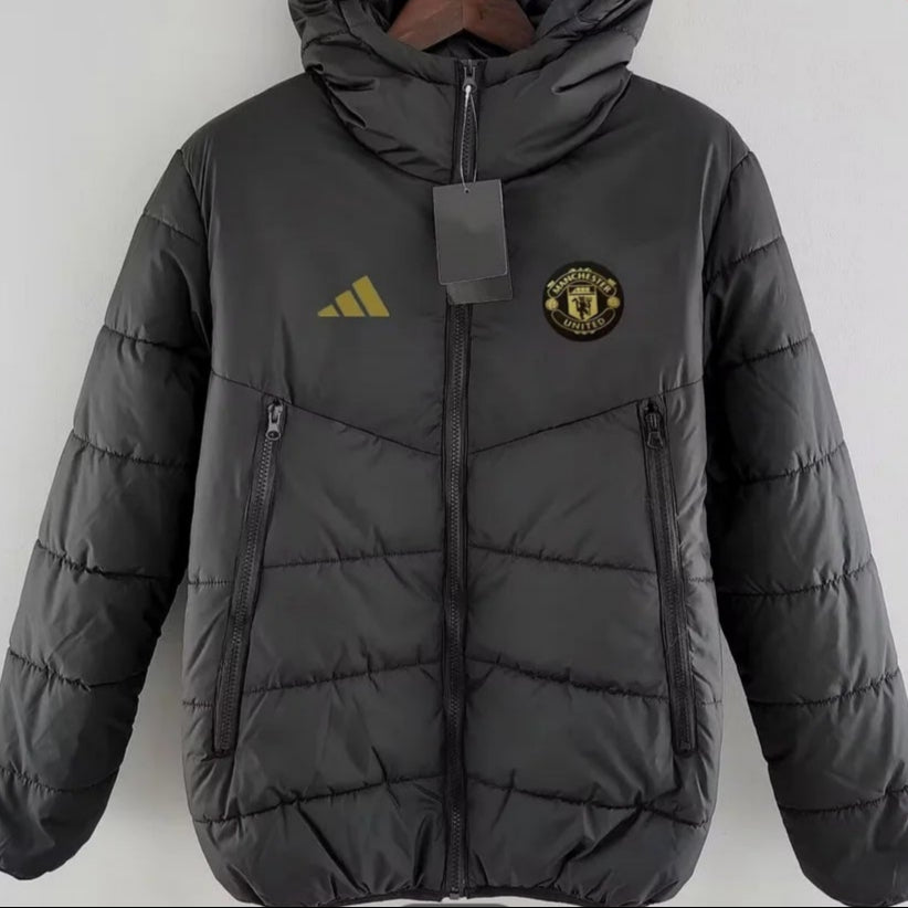 Manchester United 2024/2025 Black Cotton Football Jacket