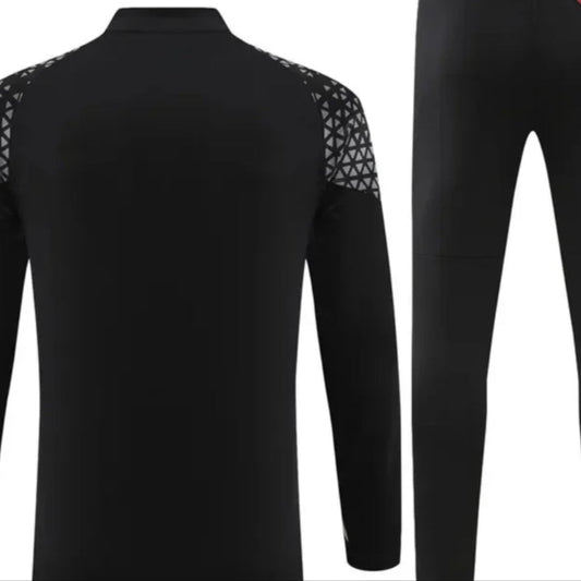Traje de entrenamiento de medio cierre negro AC Milan 2023/2024