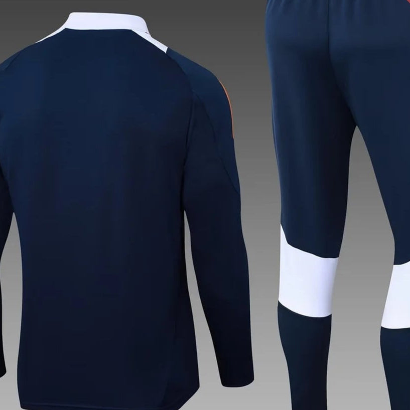 2024/2025 Real Madrid Royal Blue Half-Pull Training Suit