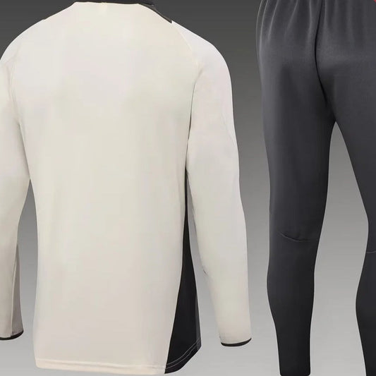 Traje de entrenamiento medio-cierre amarillo claro del Real Madrid 2024/2025
