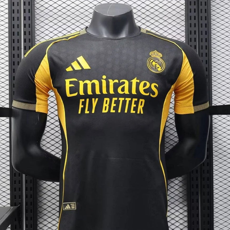 2025/2026 Real Madrid Black Gold Special Edition Football Shirt