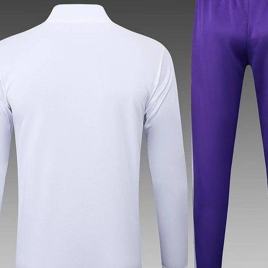 Traje de entrenamiento de medio cierre blanco del Real Madrid 2025/2026