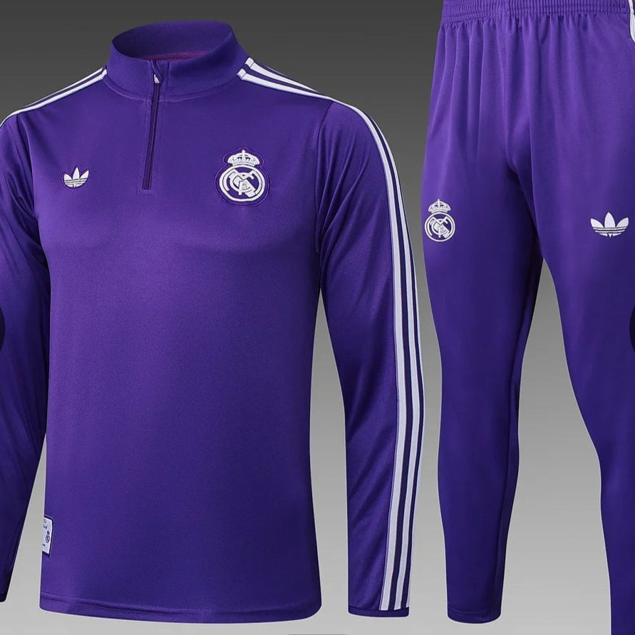 2025/2026 Real Madrid Purple Half-Pull Training Suit