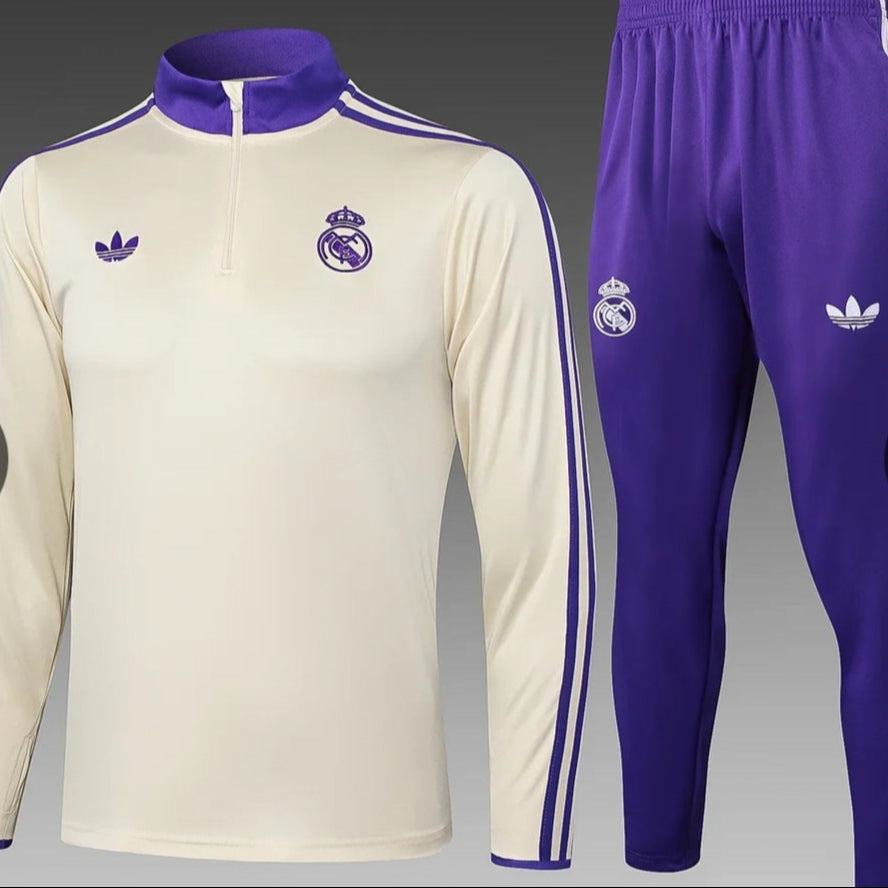 2025/2026 Real Madrid Apricot Half-Pull Training Suit