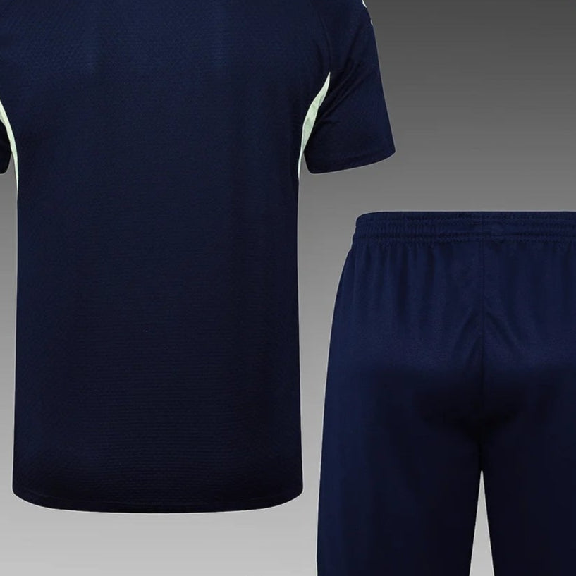 2025/2026 Real Madrid Black Green Pre-Match Training Shirt + Shorts