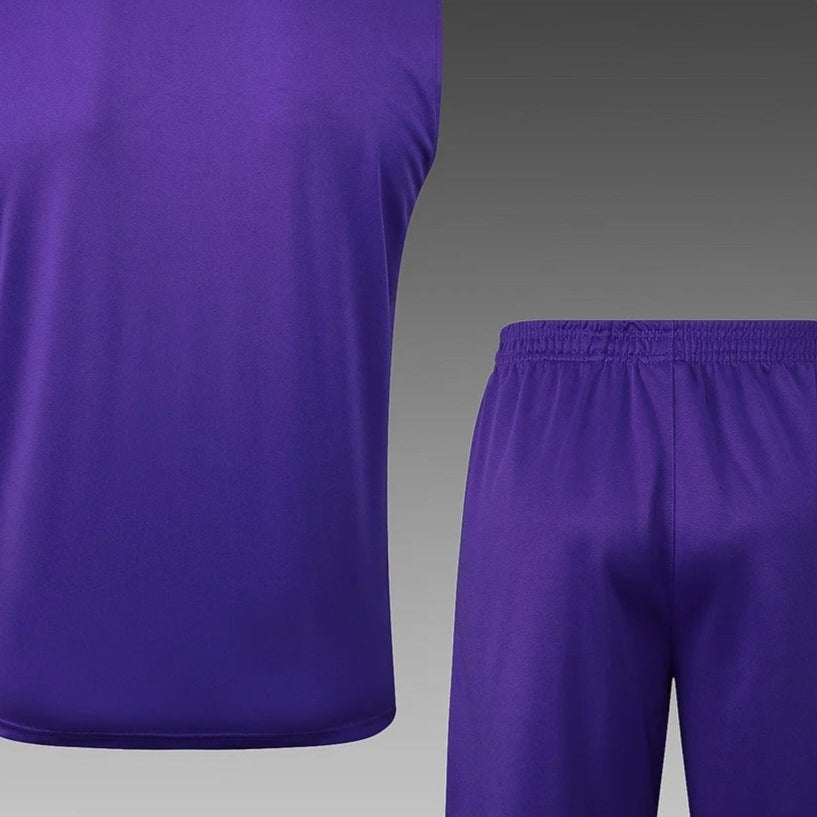 2025/2026 Real Madrid Black Pre-Match Training Vest + Shorts