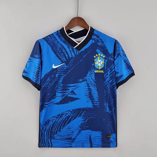 Maillot de football classique bleu Brésil 2022