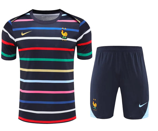 2024 France Pre-Match Training Color Pattern Shirt+Shorts