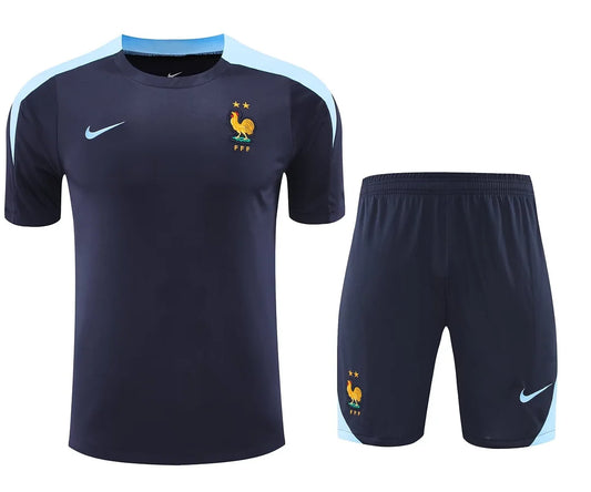 2024 France Blue Pre-Match Training Shirt+Shorts