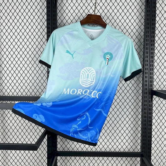 Maillot de football de l'équipe nationale marocaine bleu d'entraînement 2025