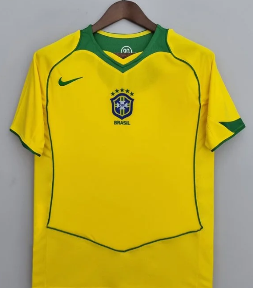 Brazil 2004 Retro Home Football Jersey