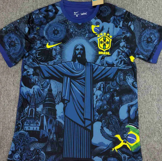 Brazil 2024 Special Edition Goddess Blue Football Jersey