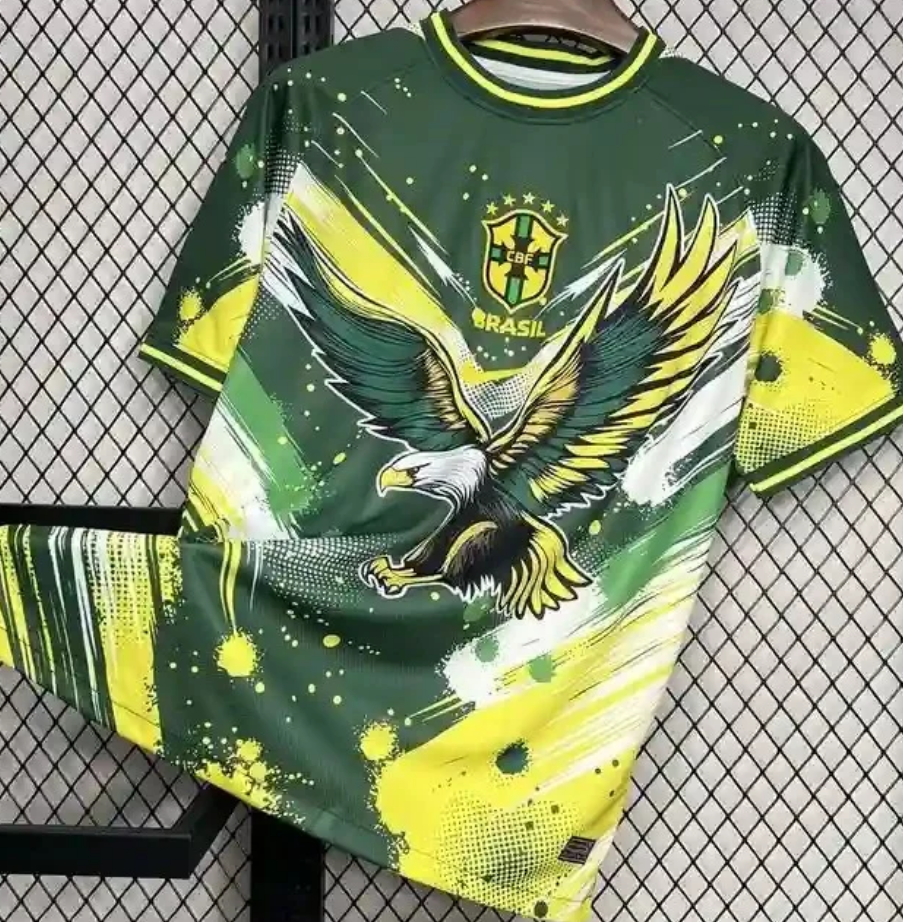 Brazil 2024 Special Edition Yellow and Green Football Jersey