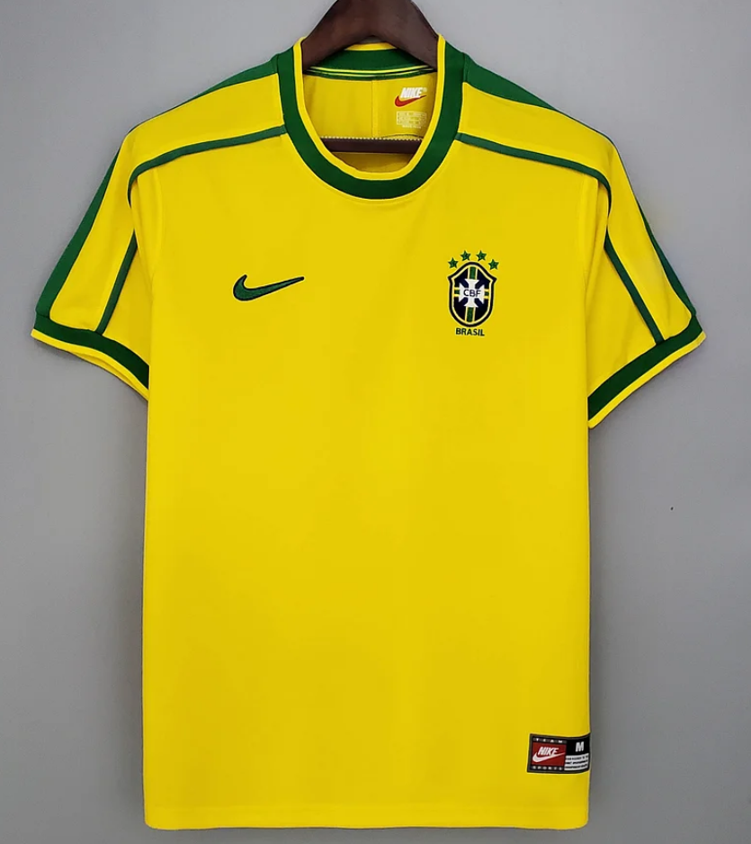 Brazil 1998 Retro Home Football Jersey