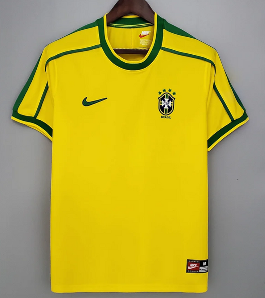 Brazil 1998 Retro Home Football Jersey