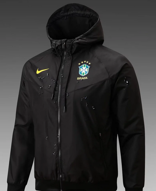 2024 Brazil Windbreaker Black Football Shirt
