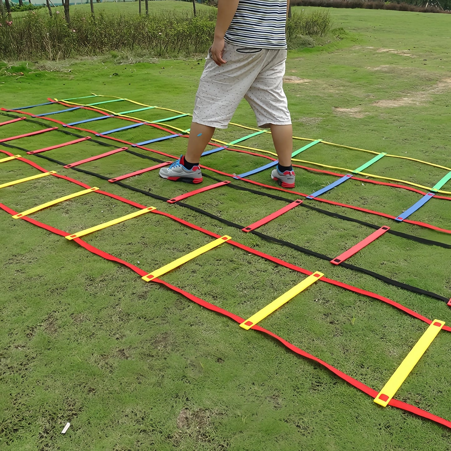 Set de entrenamiento de agilidad para fútbol y baloncesto con escaleras de agilidad blandas, cuerda de velocidad - Incluye bolsa de almacenamiento