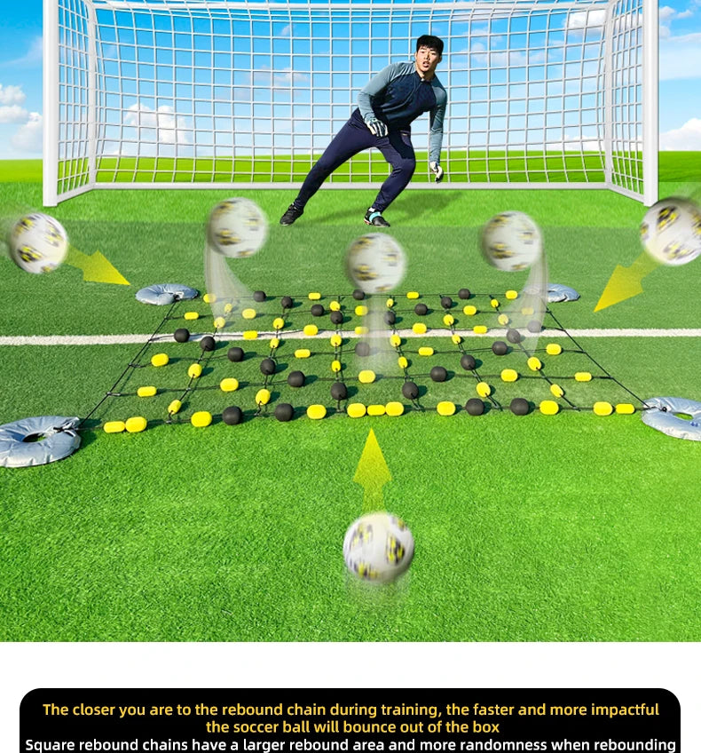 Matériel d'entraînement de football Articles d'entraînement de gardien de but de football Chaîne de rebond Réaction sensible Entraînement au coup de pied arrêté