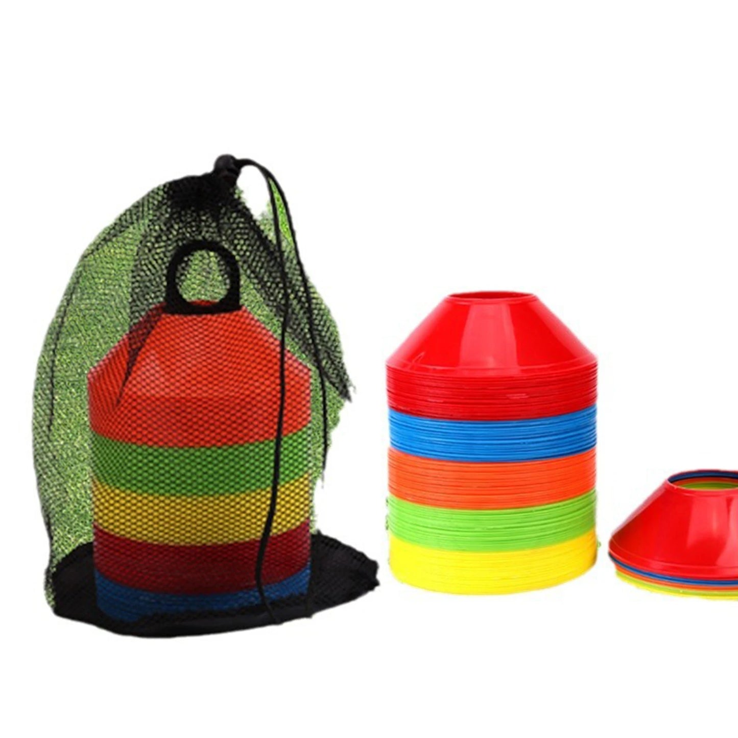 50 unids/Set Conos de fútbol Equipo de práctica Suministros portátiles de entrenamiento cruzado para juegos Entrenamiento Fútbol Jardín Actividades al aire libre