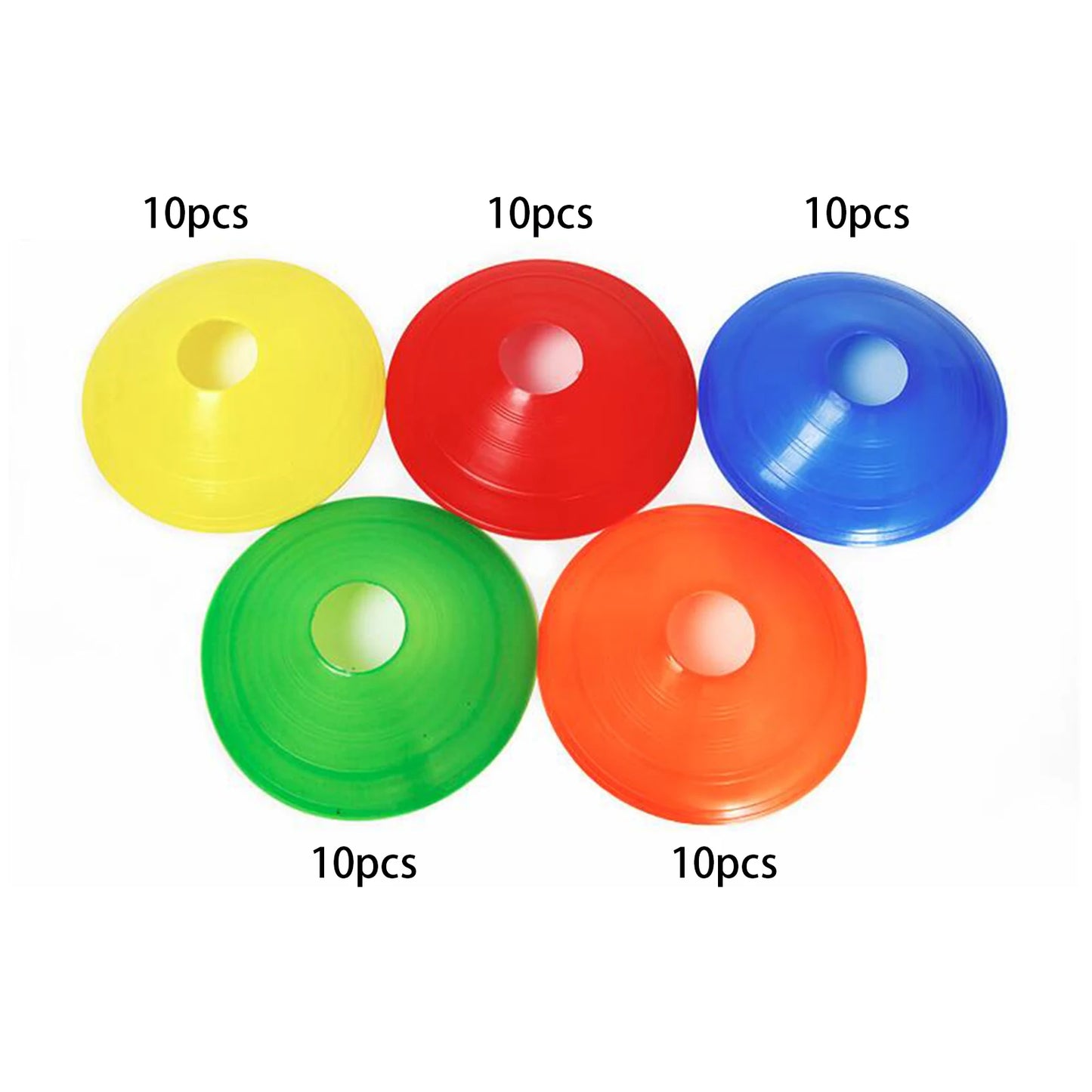 50 unids/Set Conos de fútbol Equipo de práctica Suministros portátiles de entrenamiento cruzado para juegos Entrenamiento Fútbol Jardín Actividades al aire libre
