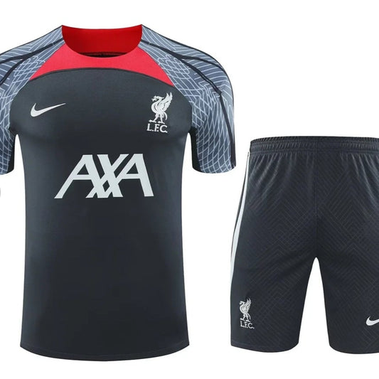 Liverpool 2024/2025 pre-match training jersey and shorts black