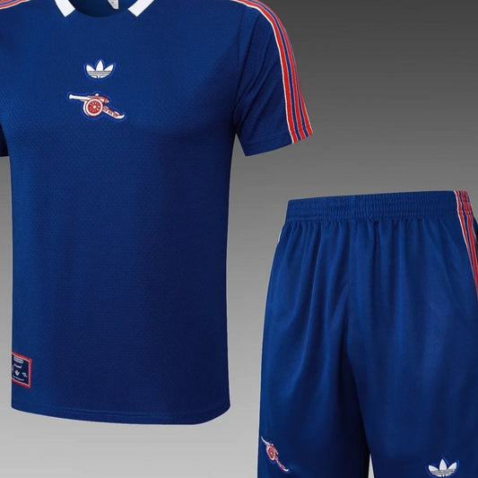 2025/2026 Arsenal Pre-Match Training Dark Blue Shirt and Shorts + Dark Blue Vest and Short