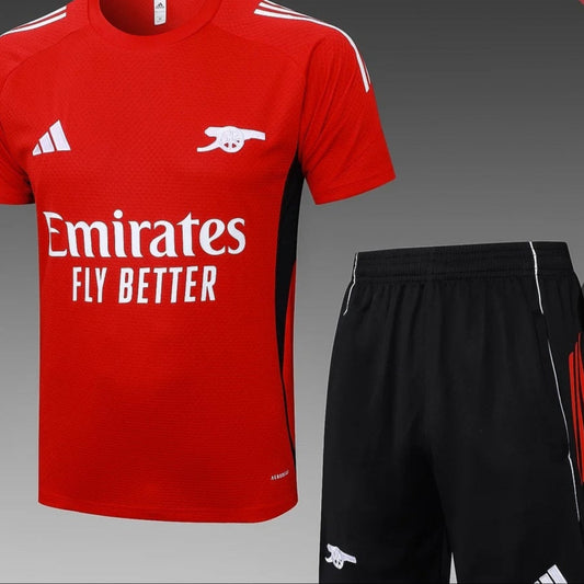 2025/2026 Arsenal Pre-Match Training Red Shirt and Shorts + Red Vest and Shorts