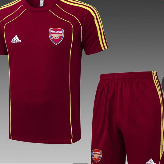 2025/2026 Arsenal Pre-Match Training Deep Red Shirt and Shorts + Deep Red Vest and Shorts
