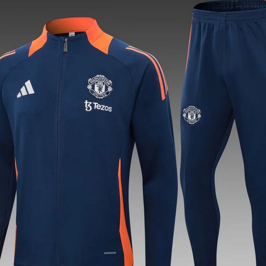 2024/2025 Manchester United Long Zipped Jacket Royal Blue Football Shirt