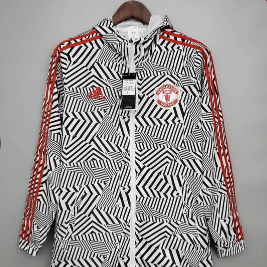 2021/2022 Manchester United Black-White Football Windbreaker