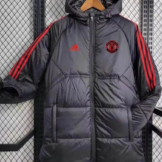 2024/2025 Manchester United Black-Red Football Long Cotton Jacket