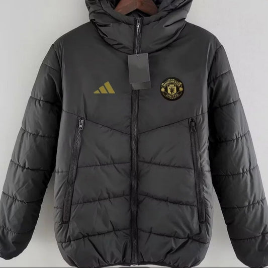Manchester United 2024/2025 Black Cotton Football Jacket