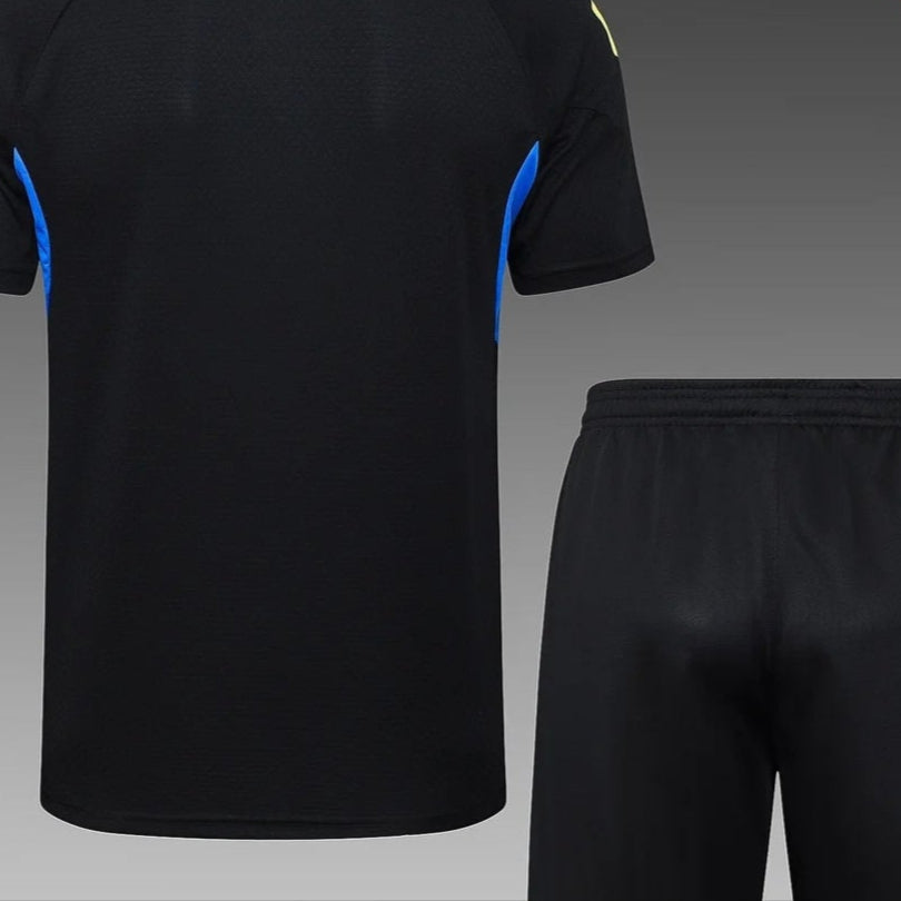 2025/2026 Manchester United Pre-Match Training Black Shirt + Shorts