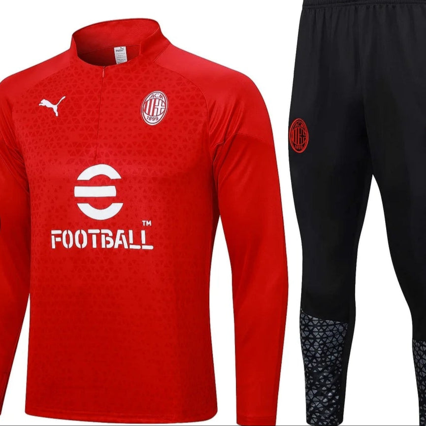 2023/2024 AC Milan Red Half-Pull Training Suit