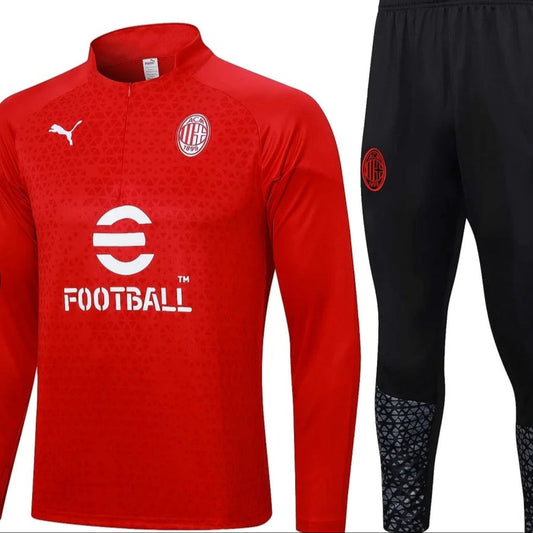 2023/2024 AC Milan Red Half-Pull Training Suit