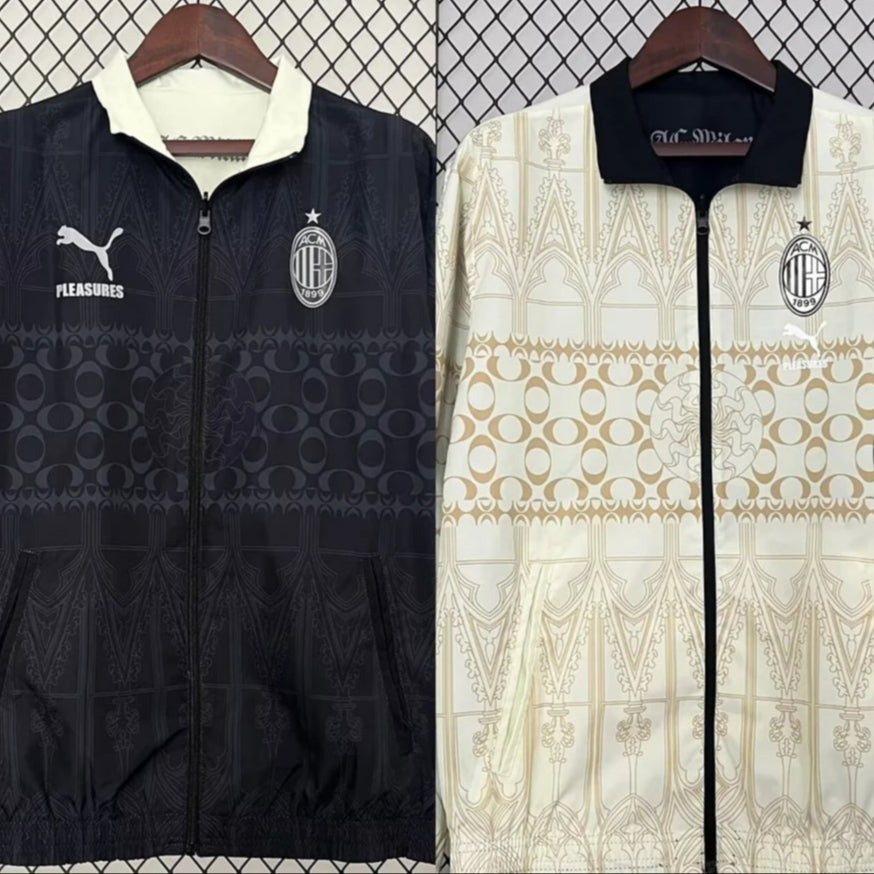 2024/2025 AC Milan Reversible Windbreaker Light Yellow-Black