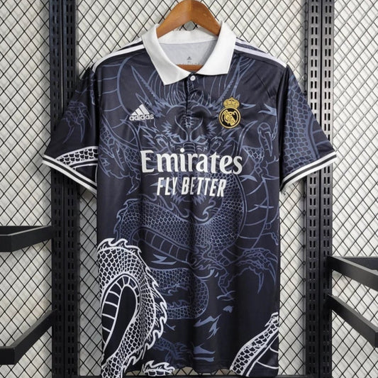 2023/2024 Real Madrid Black Chinese Dragon Football Shirt