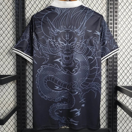Camiseta de fútbol negra Real Madrid dragón chino 2023/2024