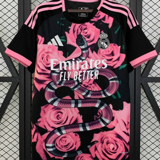 2025/2026 Real Madrid Pink Snake Football Shirt