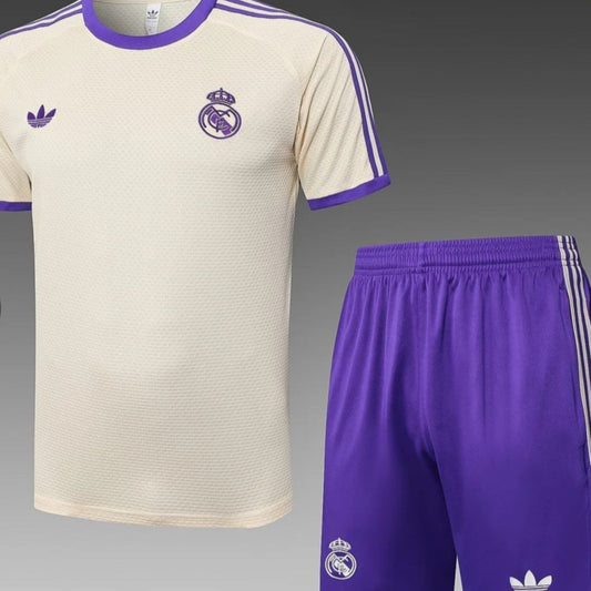 2025/2026 Real Madrid Pre-Match Training Apricot Shirt + Short