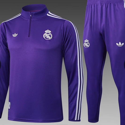 2025/2026 Real Madrid Purple Half-Pull Training Suit
