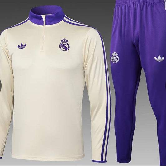 2025/2026 Real Madrid Apricot Half-Pull Training Suit