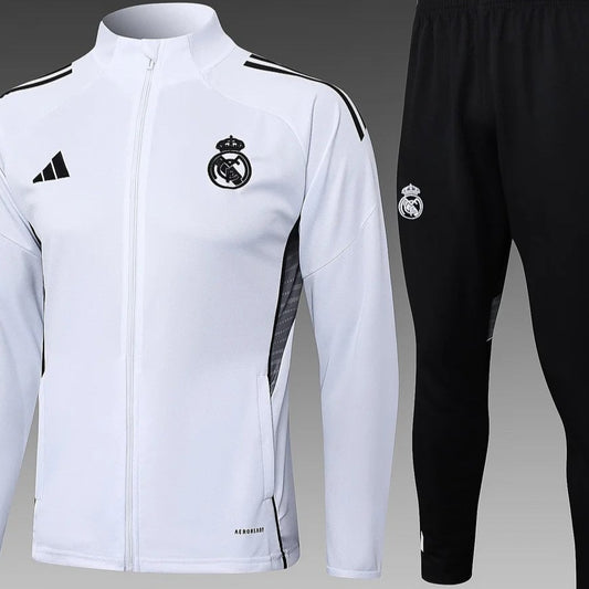 2025/2026 Real Madrid White Long Zipped Jacket