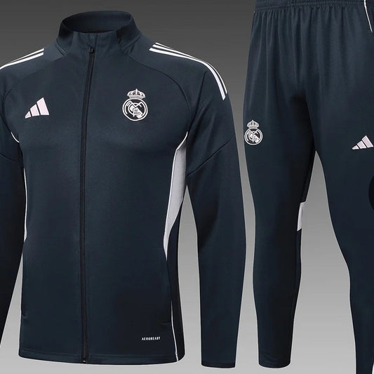 2025/2026 Real Madrid Dark Gray Long Zipped Jacket