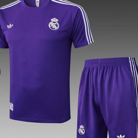 2025/2026 Real Madrid Purple Pre-Match Training Shirt + Shorts