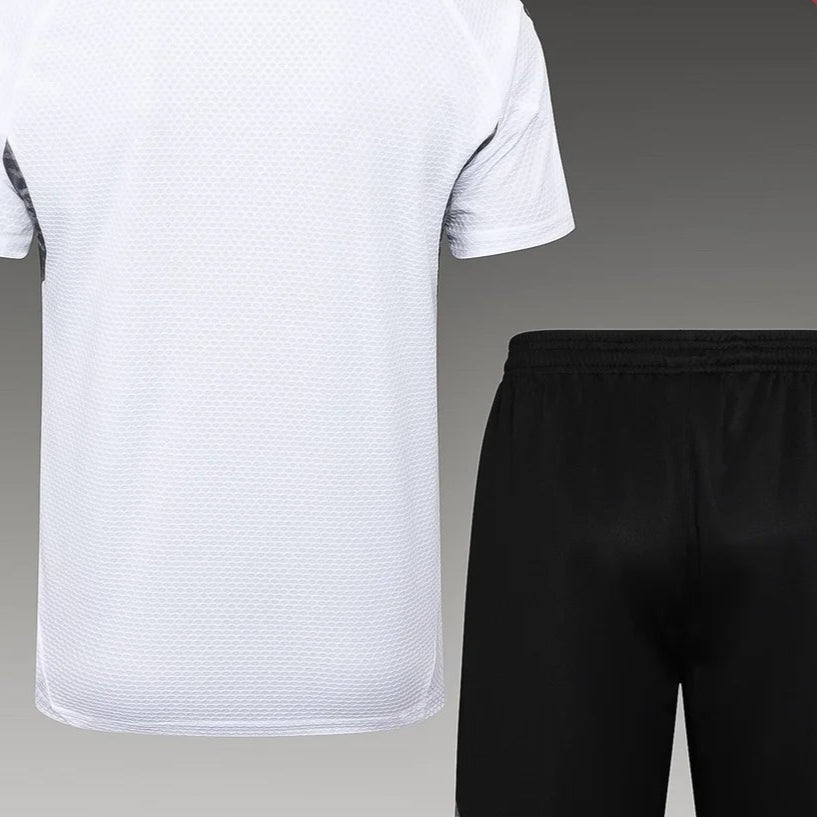2025/2026 Real Madrid White Pre-Match Training Shirt + Shorts